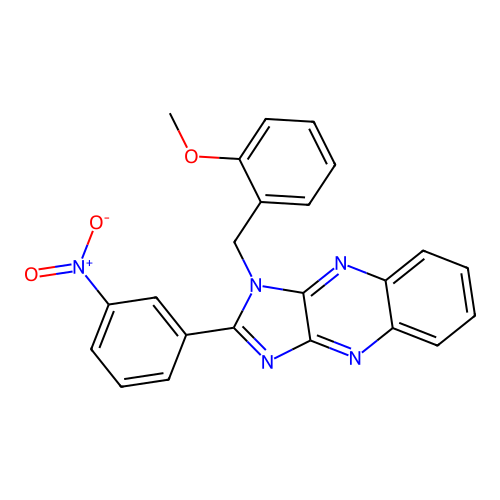 1-(2-methoxybenzyl)-2-(3-nitrophenyl)-1H-imidazo[4,5-b]quinoxaline structure