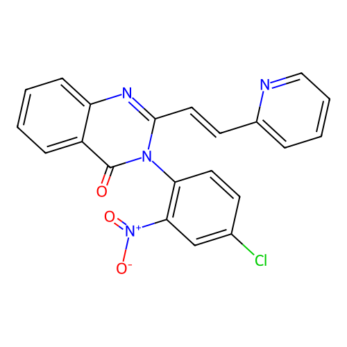 3-(4-chloro-2-nitrophenyl)-2-[(E)-2-(pyridin-2-yl)ethenyl]quinazolin-4(3H)-one structure