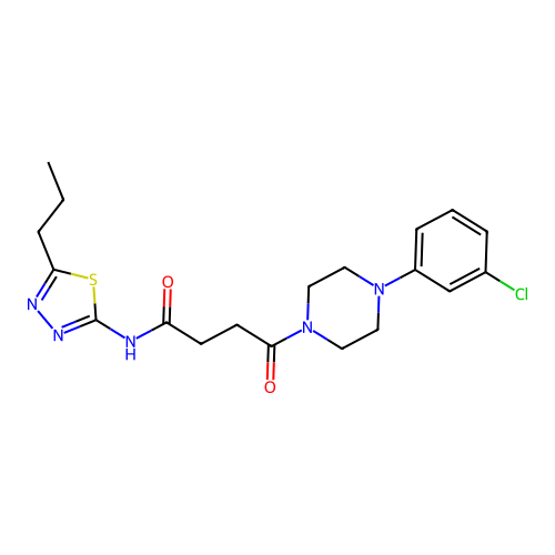 4-(4-(3-chlorophenyl)piperazin-1-yl)-4-oxo-N-(5-propyl-1,3,4-thiadiazol-2-yl)butanamide structure