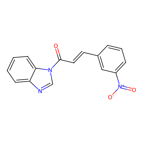 (E)-1-(benzimidazol-1-yl)-3-(3-nitrophenyl)prop-2-en-1-one structure