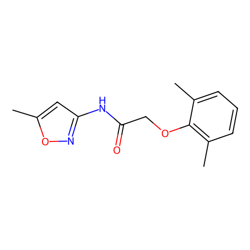2-(2,6-dimethylphenoxy)-N-(5-methyl-3-isoxazolyl)acetamide structure