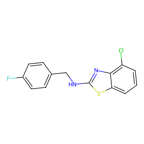 4-chloro-N-[(4-fluorophenyl)methyl]-1,3-benzothiazol-2-amine structure