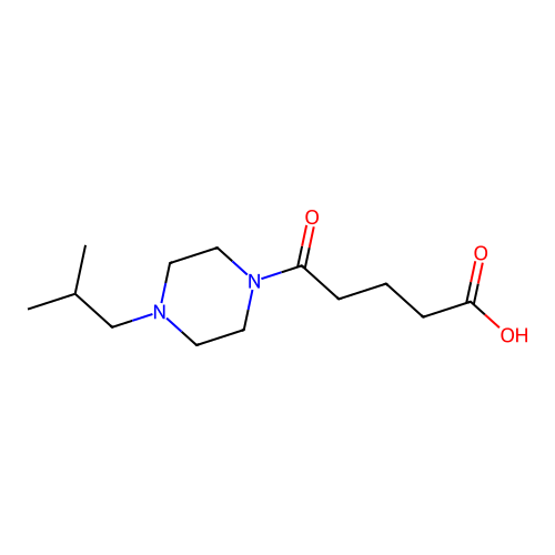 5-[4-(2-Methylpropyl)piperazin-1-yl]-5-oxopentanoic acid structure
