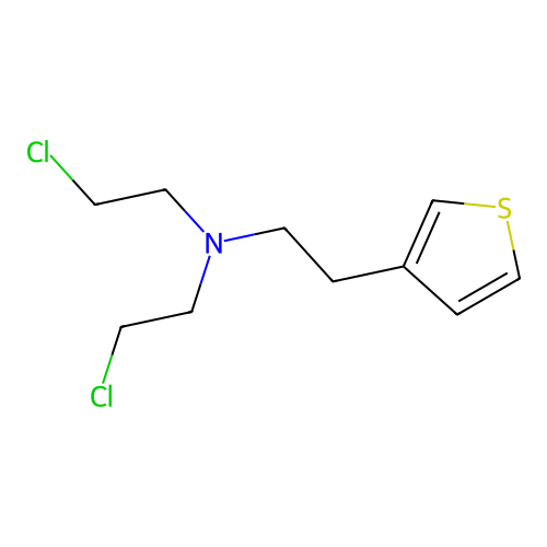 N,N-bis(2-chloroethyl)-2-thiophen-3-ylethanamine structure