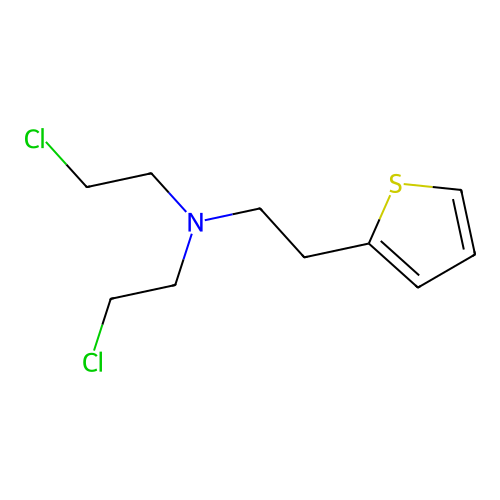 N,N-bis(2-chloroethyl)-2-thiophen-2-ylethanamine structure
