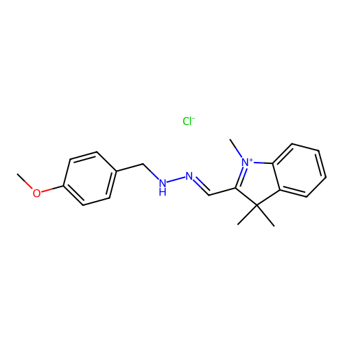1,3,3-Trimethyl-2-(N-methyl-N-(4-methoxyphenyl)hydrazonomethyl)indolium chloride structure