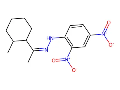 N-[1-(2-methylcyclohexyl)ethylideneamino]-2,4-dinitroaniline structure