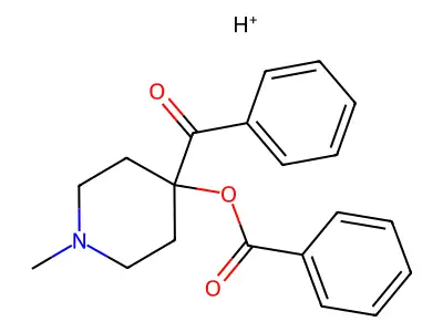 Methanone, (4-(benzoyloxy)-1-methyl-4-piperidinyl)phenyl-, conjugate monoacid structure