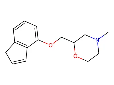 Morpholine, 2-((1H-inden-4(or 7)-yloxy)methyl)-4-methyl- structure