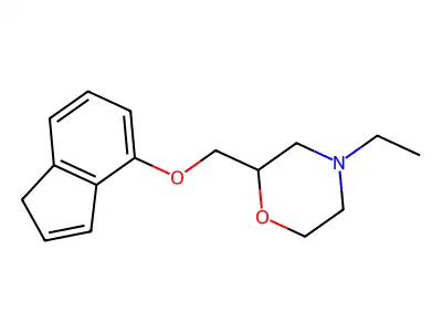Morpholine, 4-ethyl-2-((1H-inden-4(or 7)-yloxy)methyl)- structure