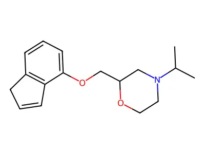Morpholine, 2-((1H-inden-4(or 7)-yloxy)methyl)-4-isopropyl- structure