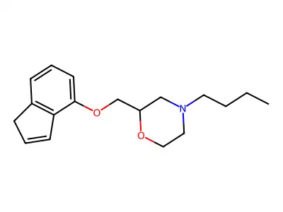 Morpholine, 4-butyl-2-((1H-inden-4(or 7)-yloxy)methyl)- structure
