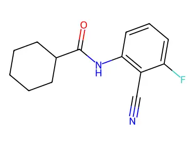 N-(2-cyano-3-fluorophenyl)cyclohexanecarboxamide structure
