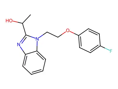1-[1-[2-(4-Fluorophenoxy)ethyl]benzimidazol-2-yl]ethanol structure