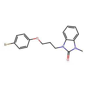 1-[3-(4-bromophenoxy)propyl]-3-methyl-1,3-dihydro-2H-benzimidazol-2-one structure