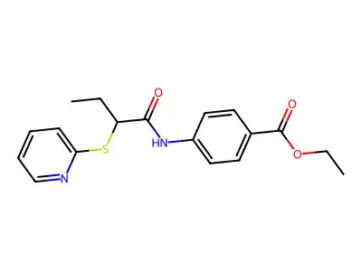 Ethyl 4-{[2-(pyridin-2-ylsulfanyl)butanoyl]amino}benzoate structure