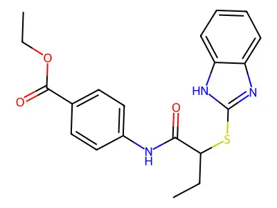 ethyl 4-{[2-(1H-benzimidazol-2-ylsulfanyl)butanoyl]amino}benzoate structure