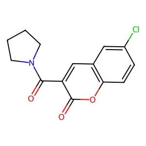 6-Chloro-3-(pyrrolidine-1-carbonyl)chromen-2-one structure