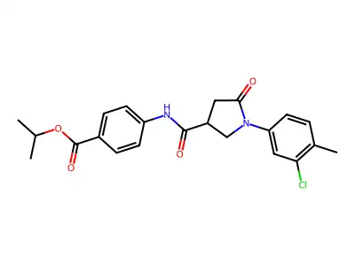 isopropyl 4-({[1-(3-chloro-4-methylphenyl)-5-oxo-3-pyrrolidinyl]carbonyl}amino)benzoate structure