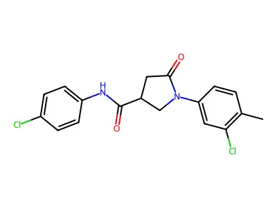 1-(3-chloro-4-methylphenyl)-N-(4-chlorophenyl)-5-oxopyrrolidine-3-carboxamide structure