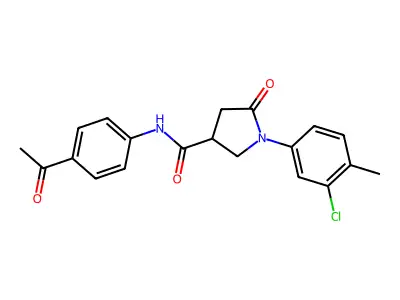 N-(4-acetylphenyl)-1-(3-chloro-4-methylphenyl)-5-oxopyrrolidine-3-carboxamide structure