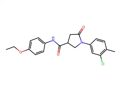 1-(3-chloro-4-methylphenyl)-N-(4-ethoxyphenyl)-5-oxo-3-pyrrolidinecarboxamide structure