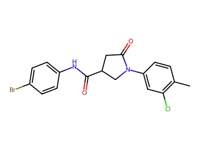 N-(4-bromophenyl)-1-(3-chloro-4-methylphenyl)-5-oxopyrrolidine-3-carboxamide structure