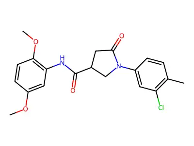 1-(3-chloro-4-methylphenyl)-N-(2,5-dimethoxyphenyl)-5-oxopyrrolidine-3-carboxamide structure