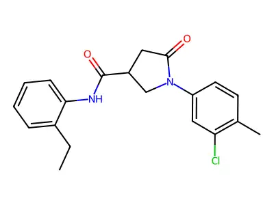 1-(3-chloro-4-methylphenyl)-N-(2-ethylphenyl)-5-oxopyrrolidine-3-carboxamide structure