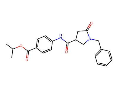 Isopropyl 4-{[(1-benzyl-5-oxo-3-pyrrolidinyl)carbonyl]amino}benzoate structure