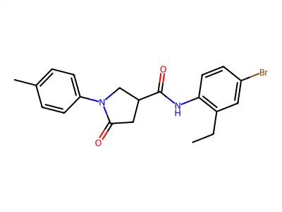 N-(4-bromo-2-ethylphenyl)-1-(4-methylphenyl)-5-oxopyrrolidine-3-carboxamide structure