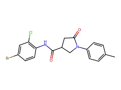 N-(4-bromo-2-chlorophenyl)-1-(4-methylphenyl)-5-oxopyrrolidine-3-carboxamide structure