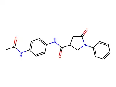 N-(4-acetamidophenyl)-5-oxo-1-phenylpyrrolidine-3-carboxamide structure