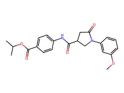 Isopropyl 4-({[1-(3-methoxyphenyl)-5-oxo-3-pyrrolidinyl]carbonyl}amino)benzoate structure