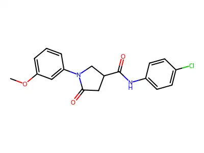 N-(4-chlorophenyl)-1-(3-methoxyphenyl)-5-oxopyrrolidine-3-carboxamide structure