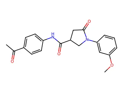N-(4-acetylphenyl)-1-(3-methoxyphenyl)-5-oxopyrrolidine-3-carboxamide structure