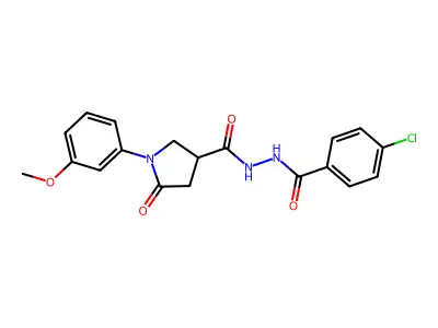 N'-(4-chlorobenzoyl)-1-(3-methoxyphenyl)-5-oxopyrrolidine-3-carbohydrazide structure