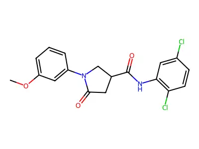 N-(2,5-dichlorophenyl)-1-(3-methoxyphenyl)-5-oxopyrrolidine-3-carboxamide structure
