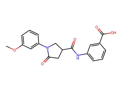 3-[[1-(3-Methoxyphenyl)-5-oxopyrrolidine-3-carbonyl]amino]benzoic acid structure