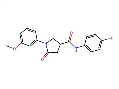 N-(4-bromophenyl)-1-(3-methoxyphenyl)-5-oxopyrrolidine-3-carboxamide structure