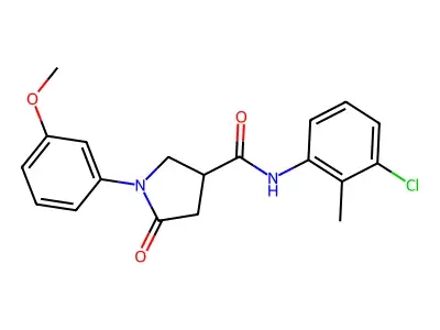 N-(3-chloro-2-methylphenyl)-1-(3-methoxyphenyl)-5-oxopyrrolidine-3-carboxamide structure