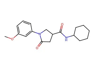 N-cyclohexyl-1-(3-methoxyphenyl)-5-oxopyrrolidine-3-carboxamide structure