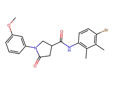 N-(4-bromo-2,3-dimethylphenyl)-1-(3-methoxyphenyl)-5-oxopyrrolidine-3-carboxamide structure