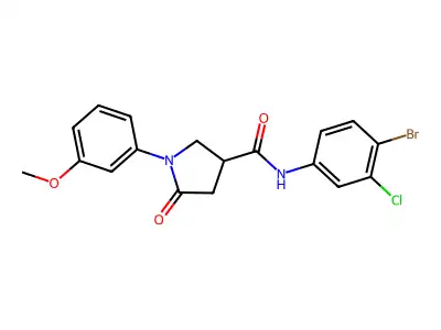 N-(4-bromo-3-chlorophenyl)-1-(3-methoxyphenyl)-5-oxopyrrolidine-3-carboxamide structure
