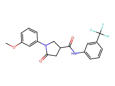 1-(3-methoxyphenyl)-5-oxo-N-[3-(trifluoromethyl)phenyl]pyrrolidine-3-carboxamide structure