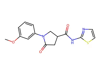 1-(3-methoxyphenyl)-5-oxo-N-(1,3-thiazol-2-yl)pyrrolidine-3-carboxamide structure