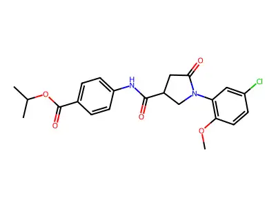 isopropyl 4-({[1-(5-chloro-2-methoxyphenyl)-5-oxo-3-pyrrolidinyl]carbonyl}amino)benzoate structure