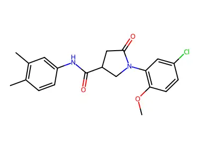 1-(5-chloro-2-methoxyphenyl)-N-(3,4-dimethylphenyl)-5-oxopyrrolidine-3-carboxamide structure