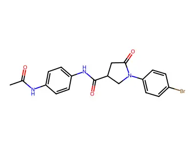 N-(4-acetamidophenyl)-1-(4-bromophenyl)-5-oxopyrrolidine-3-carboxamide structure