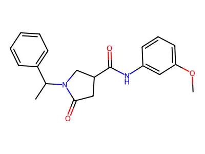 N-(3-methoxyphenyl)-5-oxo-1-(1-phenylethyl)pyrrolidine-3-carboxamide structure